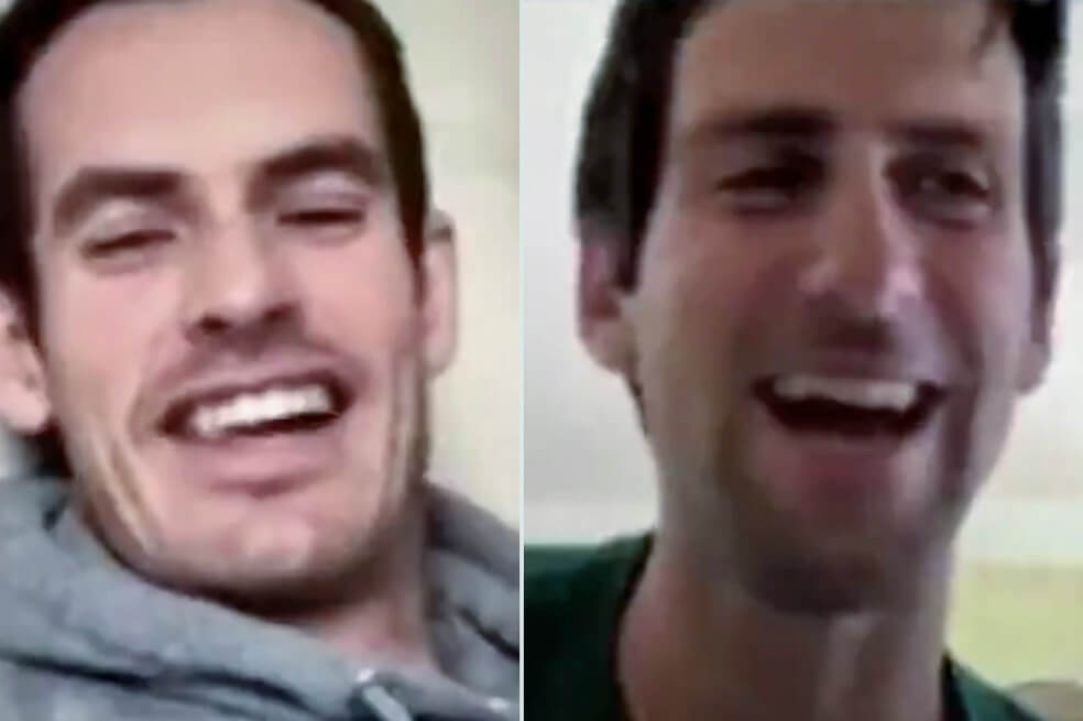Andy Murray y Novak Djokovic, durante la conversación que tuvieron mientras pasan la cuarentena. / Instagram: andymurray