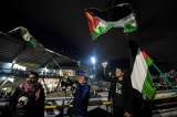 En fotos: la bandera palestina fue protagonista en una noche de fútbol en Bogotá
