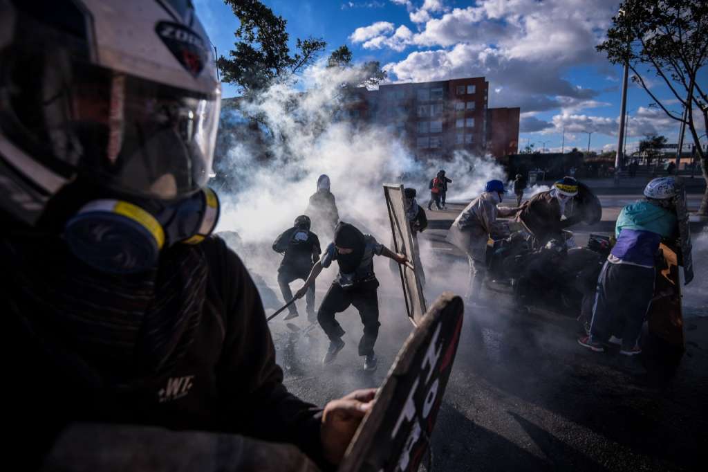 Durante las protestas de este martes, se esperaba la presencia de integrantes de las "Primeras Líneas" de diferentes partes del país.