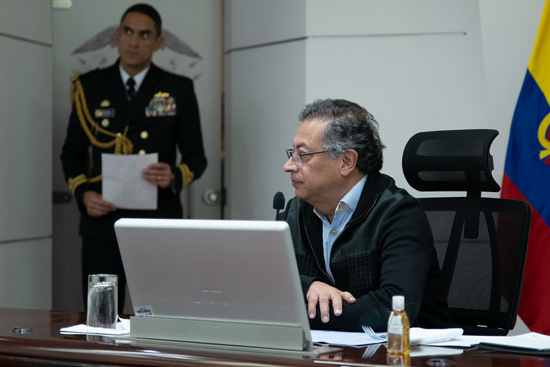 El presidente Gustavo Petro en el PMU sobre las manifestaciones del gremio camionero.