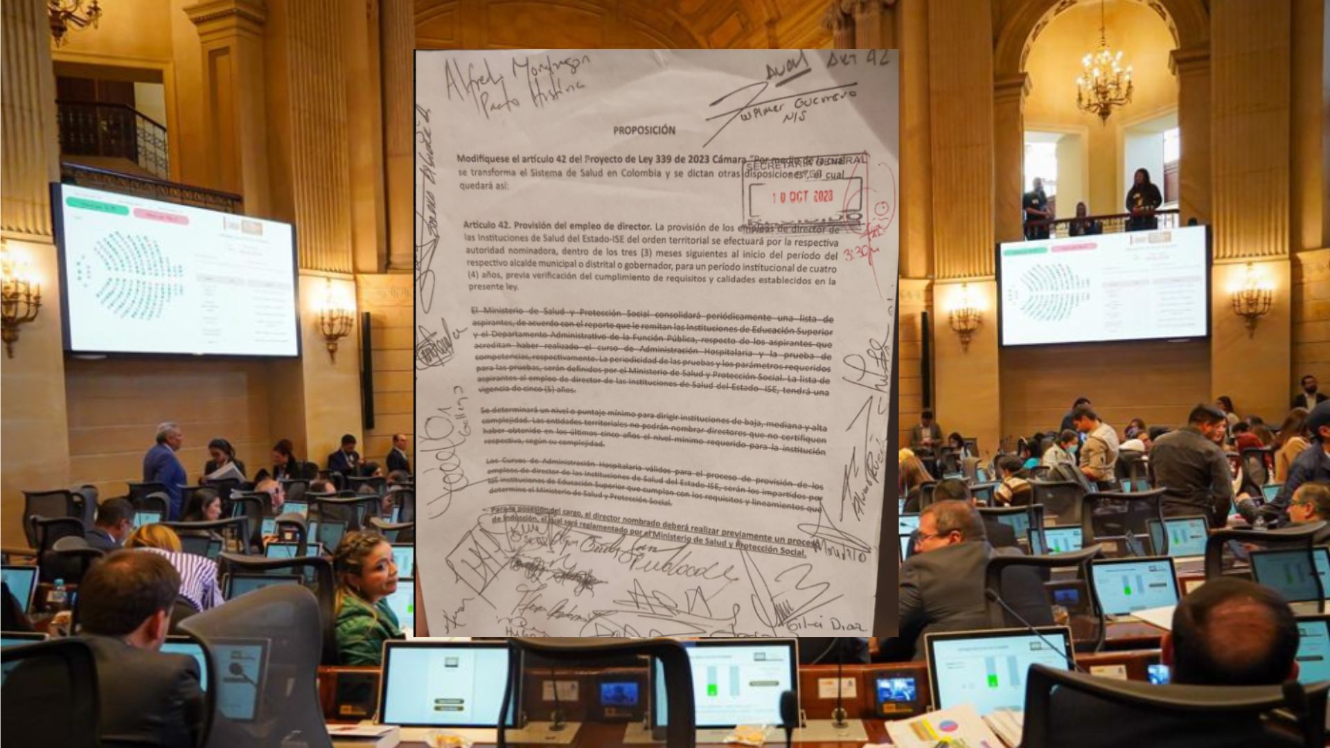 Representantes del Partido Liberal y del Pacto Histórico firmaron la proposición.