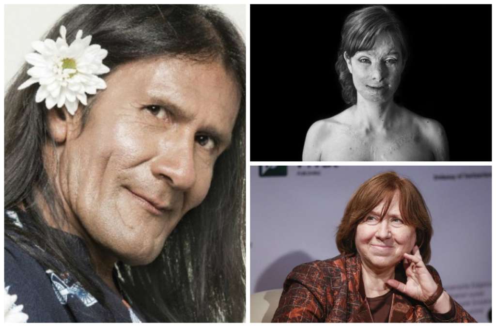 De izquierda a derecha: María Luisa Fuentes, Natalia Ponce de León y Svetlana Alexiévich