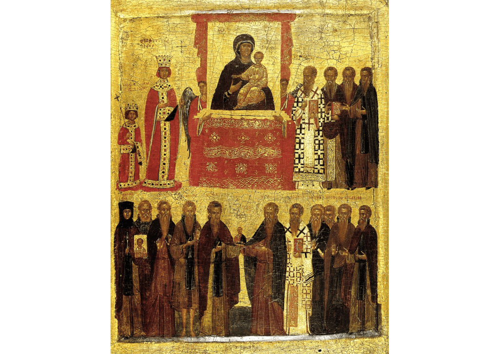 “El triunfo de la ortodoxia” (1400), pintura al temple de huevo sobre madera, 39x31 cm.