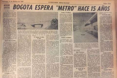 70 años hablando del metro en Bogotá