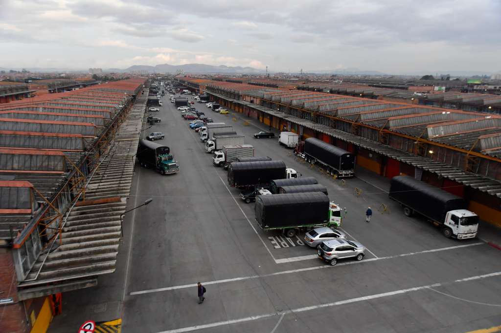 Plaza de mercado ubicada al sur de Bogotá, durante el paro camionero del 2024.