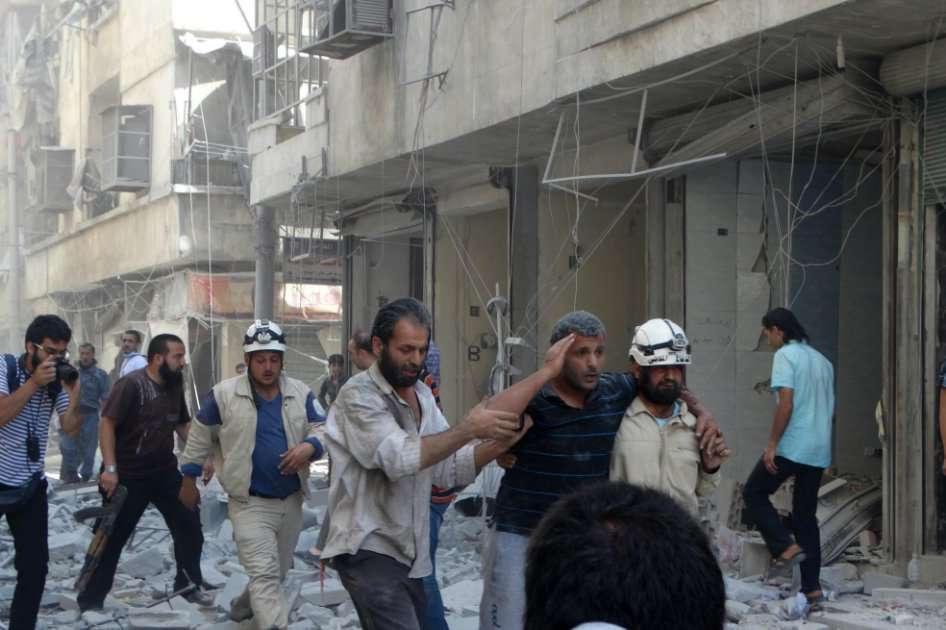 Víctimas del ataque en Alepo el pasado 28 de abril. / EFE