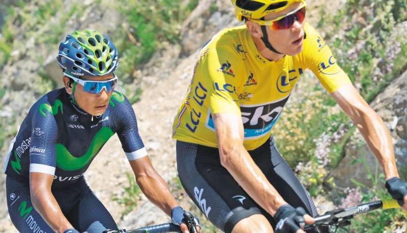 Nairo Quintana y Christopher Froome, los favoritos al título del Tour de Francia 2016. / AFP