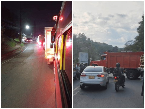 Troncal del Café completa más de 30 horas bloqueada por camioneros en Amagá