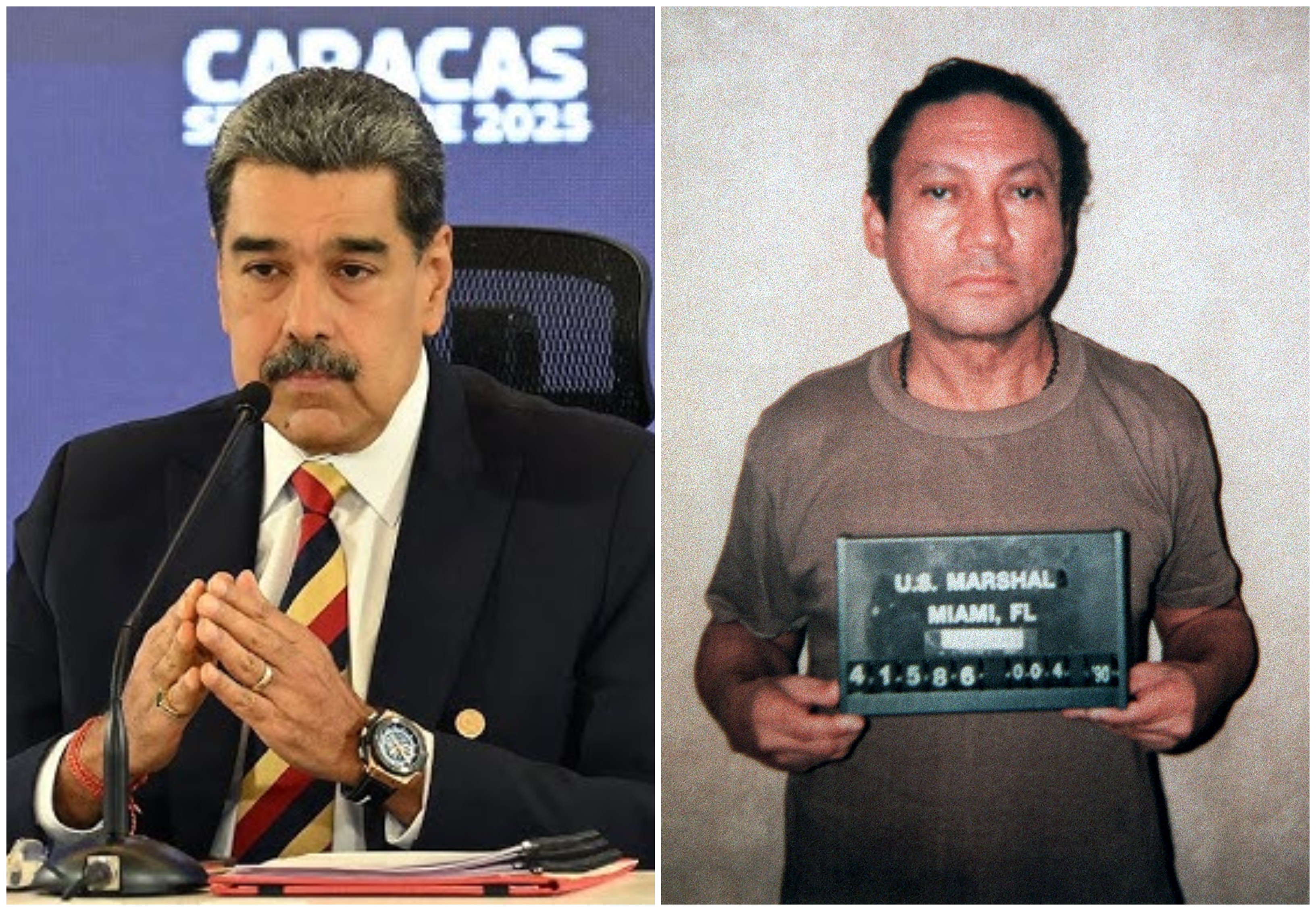 Nicolás Maduro y Manuel Noriega fueron detenidos un 3 de enero por tropas de Estados Unidos.