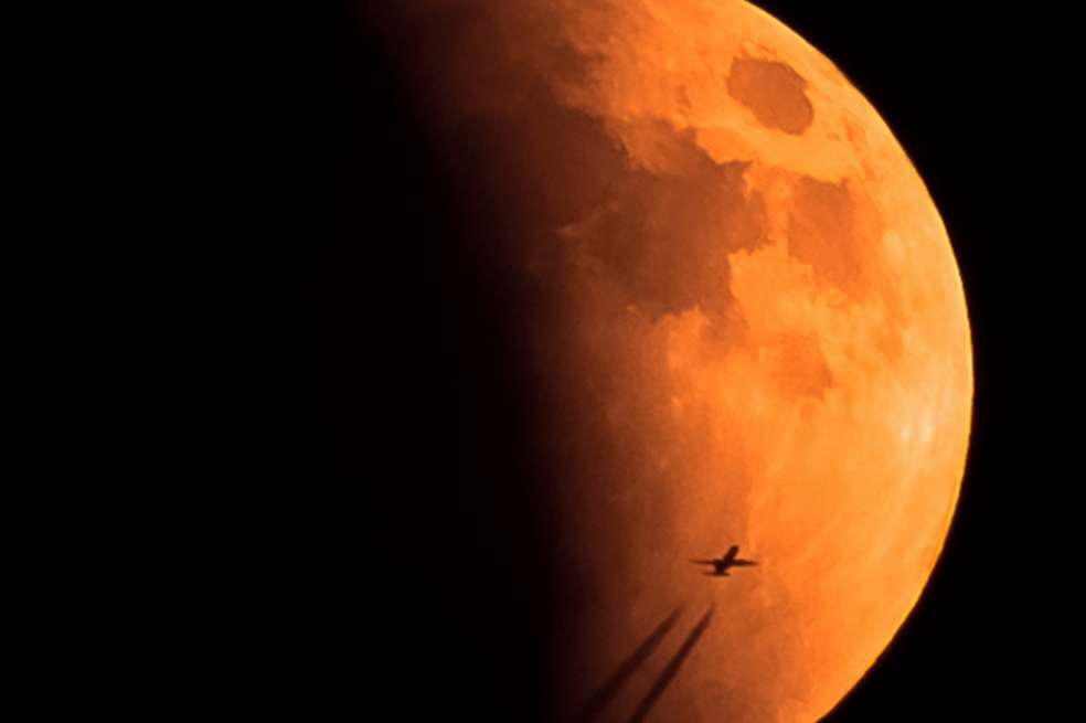 Imagen capturada en la super luna roja del 27 de septiembre de 2015. / Casey Davis, tomado de www.nasa.gov