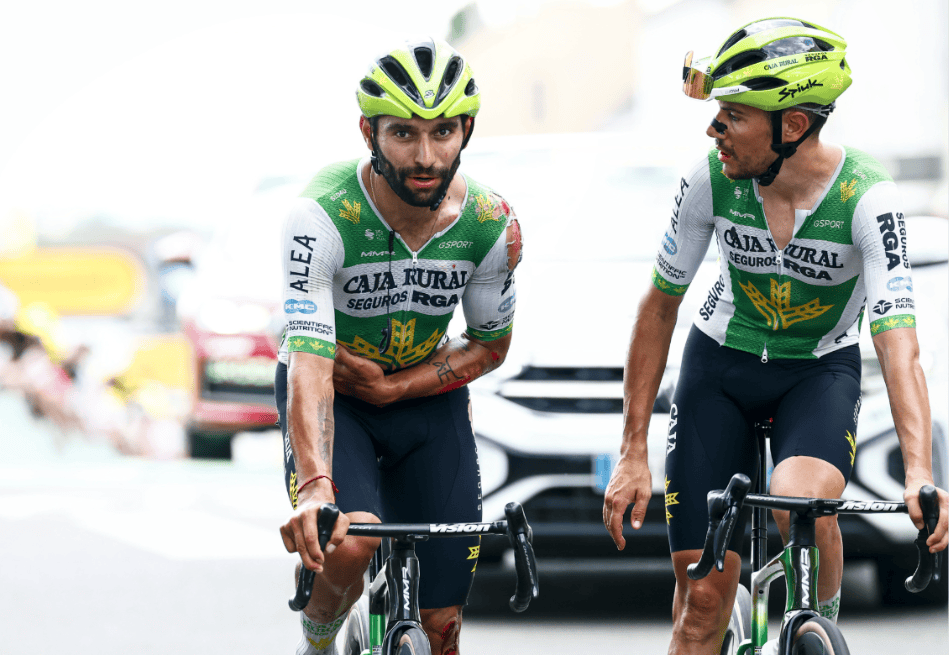 El ciclista colombiano Fernando Gaviria luego de su caida en la etapa 12 del Tour de Francia 2026.