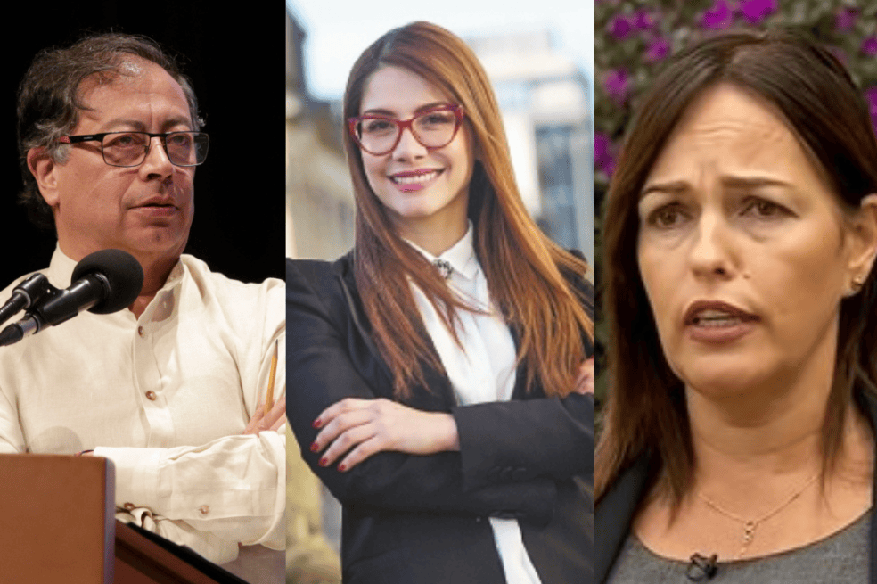 Gustavo Petro, presidente de Colombia; Catherine Juvinao, representante de la Alianza Verde; Angélica Monsalve, fiscal.