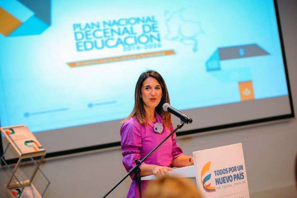 Yaneth Giha, ministra de Educación, durante la presentación del informe. / Cortesía MEN