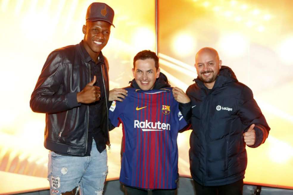 Yerry Mina, José Richard y César Daza. / Miguel Ruíz / FCB