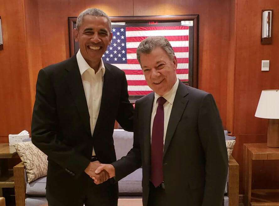 Obama y Santos han sido galardonados con el Premio Nobel de Paz. / Tomada de Twitter