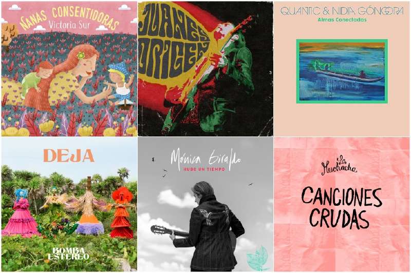 “Nanas consentidoras”, de Victoria Sur; “Origen”, de Juanes; “Almas conectadas”, de Quantic y Nidia Góngora; “Deja”, de Bomba Estéreo; “Hubo un tiempo”, de Mónica Giraldo, y “Canciones Crudas”, de La Muchacha, son parte de esta selección de discos publicados en 2021. / Archivo Particula