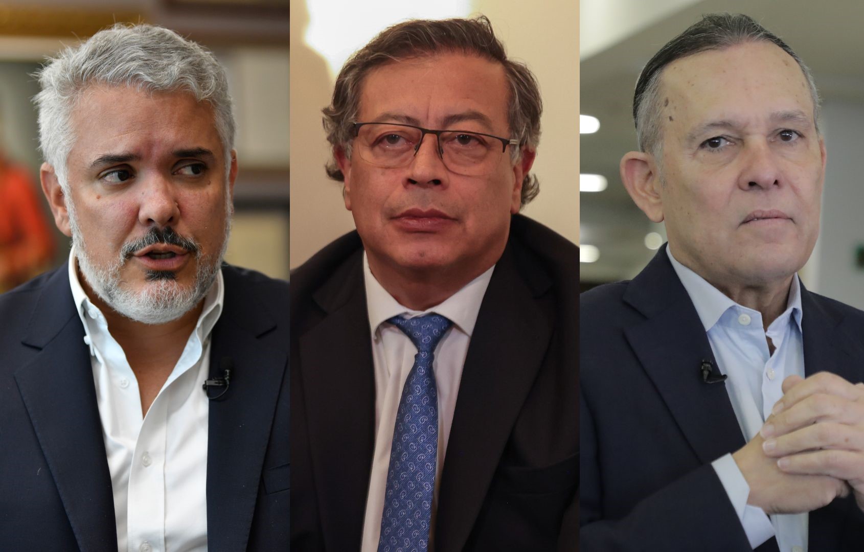 Exmandatario Iván Duque, presidente Gustavo Petro y presidente del Congreso, Efraín Cepeda.