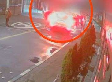Cámaras de seguridad captaron el robo y la huida de los asaltantes.