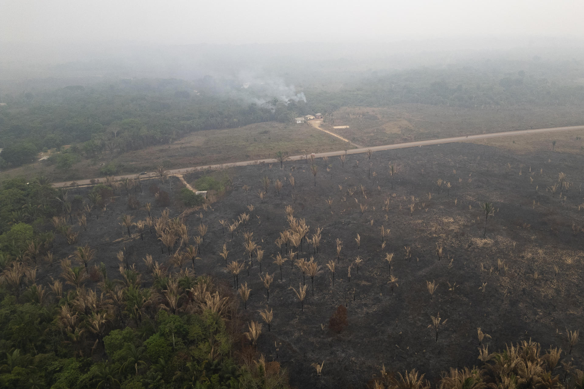 AME8649. BOGOTÁ (COLOMBIA), 26/06/2025.- Fotografía aérea de archivo del 9 de septiembre de 2024 de un incendio forestal en Porto Velho (Brasil). El fuego, y no la sierra mecánica, es el nuevo gran enemigo de la Amazonía, un escenario provocado por el cambio climático y que acarrea lecciones para el combate a la deforestación, según datos recientes y expertos consultados por EFE. EFE/ Isaac Fontana ARCHIVO