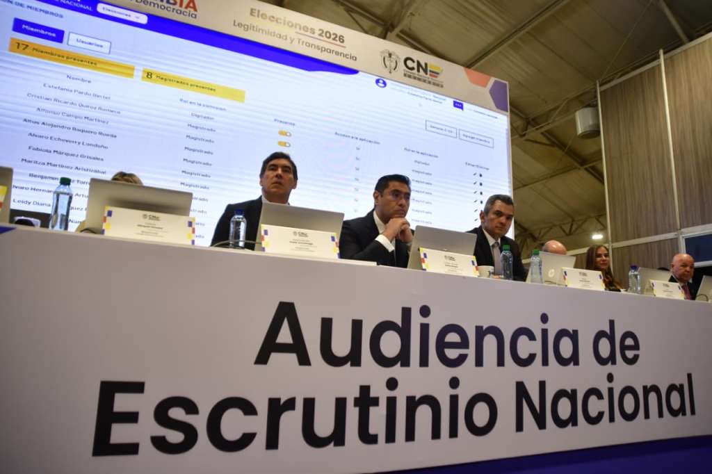 Audiencia de escrutinio nacional del CNE.