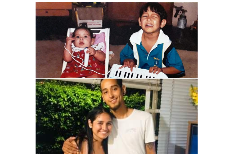 Nicolás García Guerrero junto a su hermana menor Isabella.
