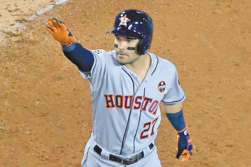José Altuve, beisbolista venezolano de los Astros de Houston. / AFP