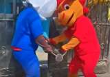 Video: policías se disfrazaron de las mascotas del Mundial para capturar a un narco en Perú