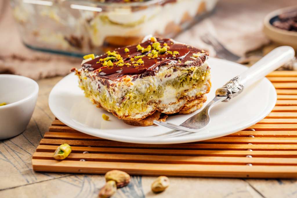 Tiramisú de pistacho