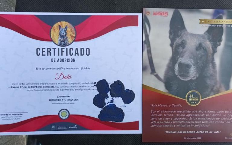 Héroes caninos y equinos se jubilaron con honores y encontraron un nuevo hogar