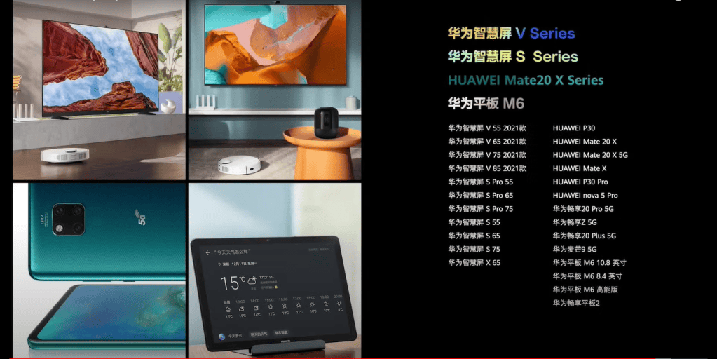 Listado compartido en la presentación de Huawei.