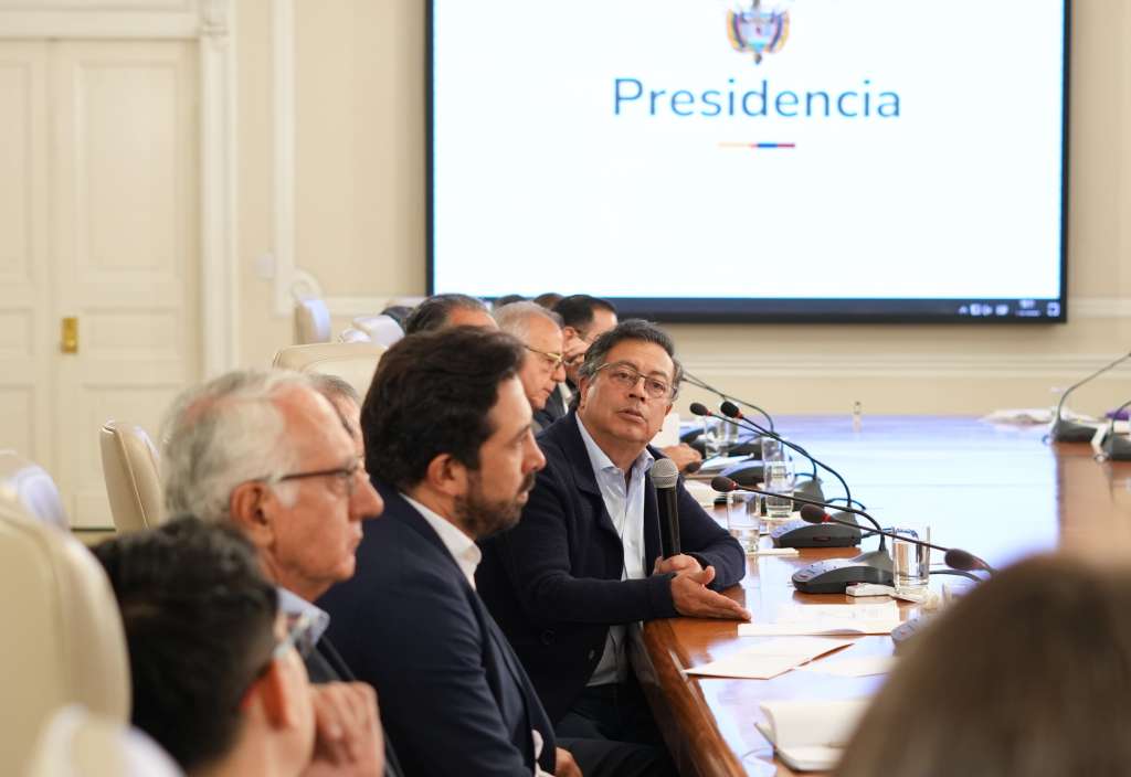 Presidente Gustavo Petro en el consejo de ministros transmitido en vivo.