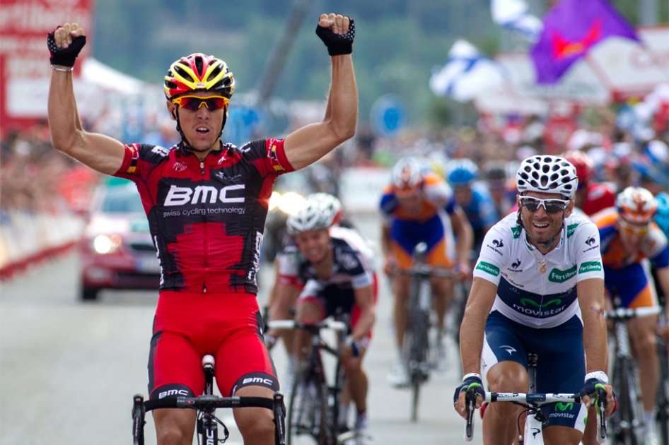 El belga Philippe Gilbert tras cruzar la meta primero en la etapa 19 de la Vuelta a España / AFP