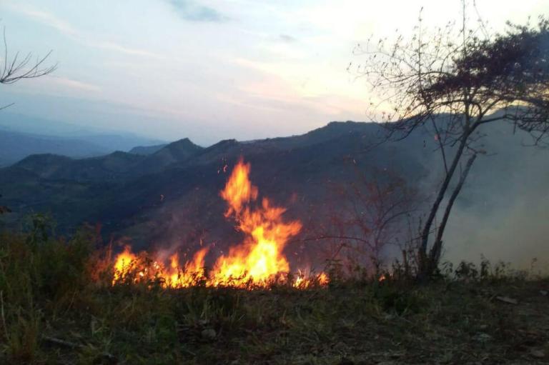 Las llamas no cesan en Paime, Cundinamarca