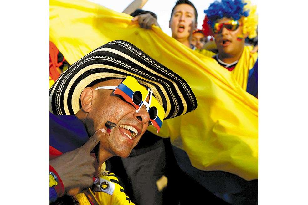 Miles de hinchas colombianos acompañaron a la selección en el Mundial de Brasil. / EFE