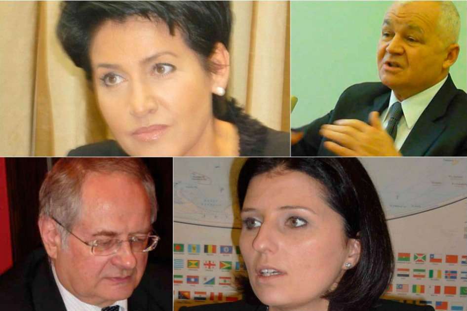 Arriba, Beata Stelmach, subsecretaria de Estado del Ministerio de Relaciones Exteriores y Jan Krzysztof Bielecki, exprimer ministro; abajo, Andrzej Raczko, vicepresidente del Banco Nacional e Ilona Antoniszyn-Klik, subsecretaria de Estado del Ministerio de Economía.