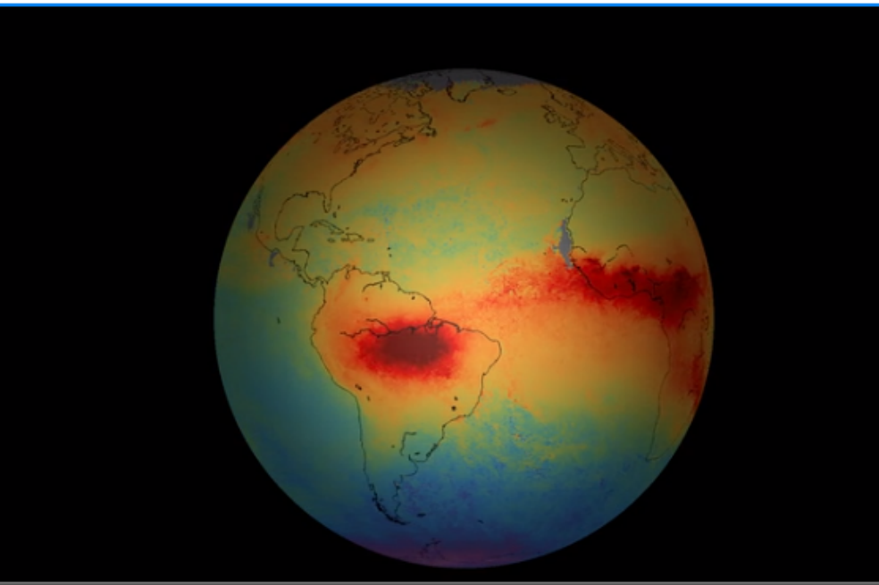 Los primeros datos del satélite enviado al espacio el pasado 13 de octubre se utilizaron para hacer un mapa mundial del gas contaminante monoxido de carbono. / ESA