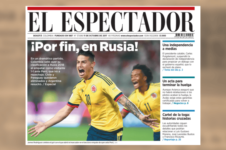 Las portadas de El Espectador de las clasificaciones de Colombia a los Mundiales