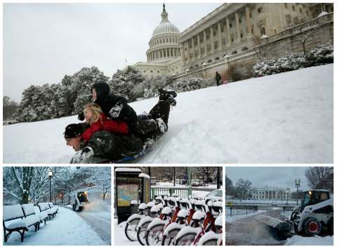 Tormenta de nieve azota  a la capital de Estados Unidos