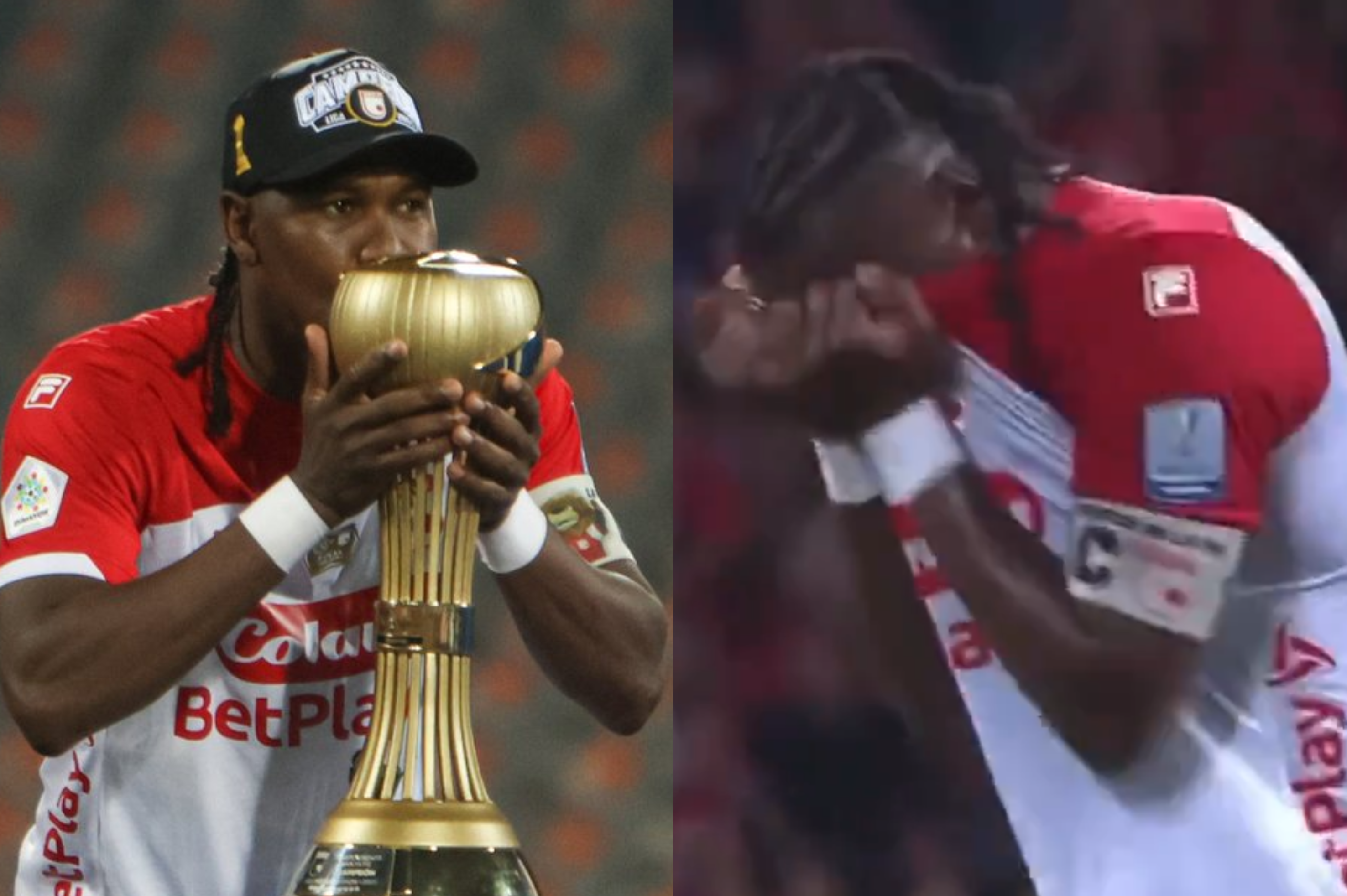 Rodallega lloraba por una lesión segundos antes de anotar el gol que le dio el título a Santa Fe.