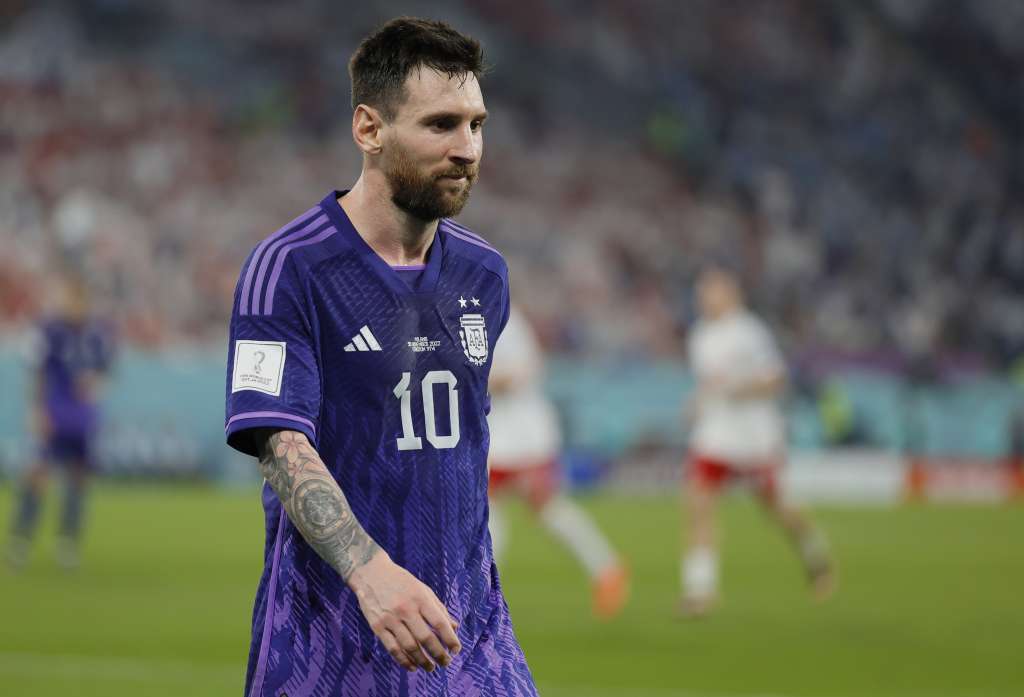Doha (Qatar), 30/11/2022.- Lionel Messi of Argentina reacts goal during the FIFA World Cup 2022 group C soccer match between Poland and Argentina at Stadium 947 in Doha, Qatar, 30 November 2022. (Mundial de Fútbol, Polonia, Catar) EFE/EPA/Ronald Wittek