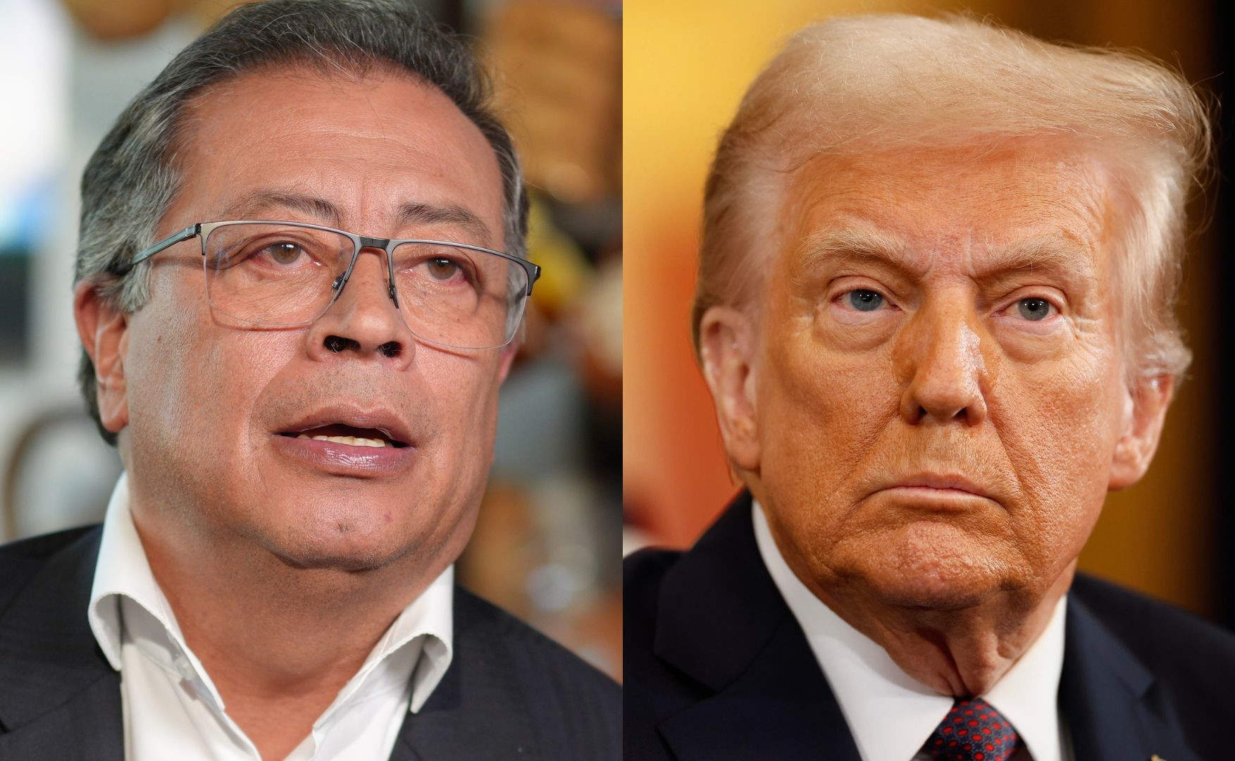Presidentes Gustavo Petro y Donald Trump.