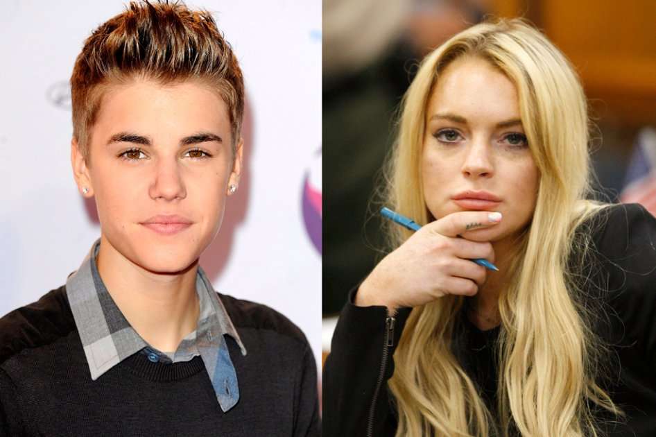 Justin Bieber y Lindsay Lohan.