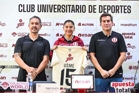 Catalina Usme fue presentada como nueva jugadora de Universitario de Perú