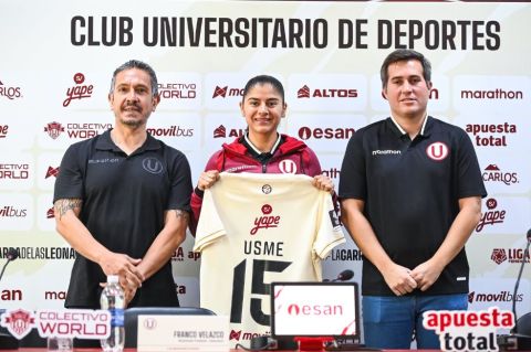 Catalina Usme fue presentada como nueva jugadora de Universitario de Perú