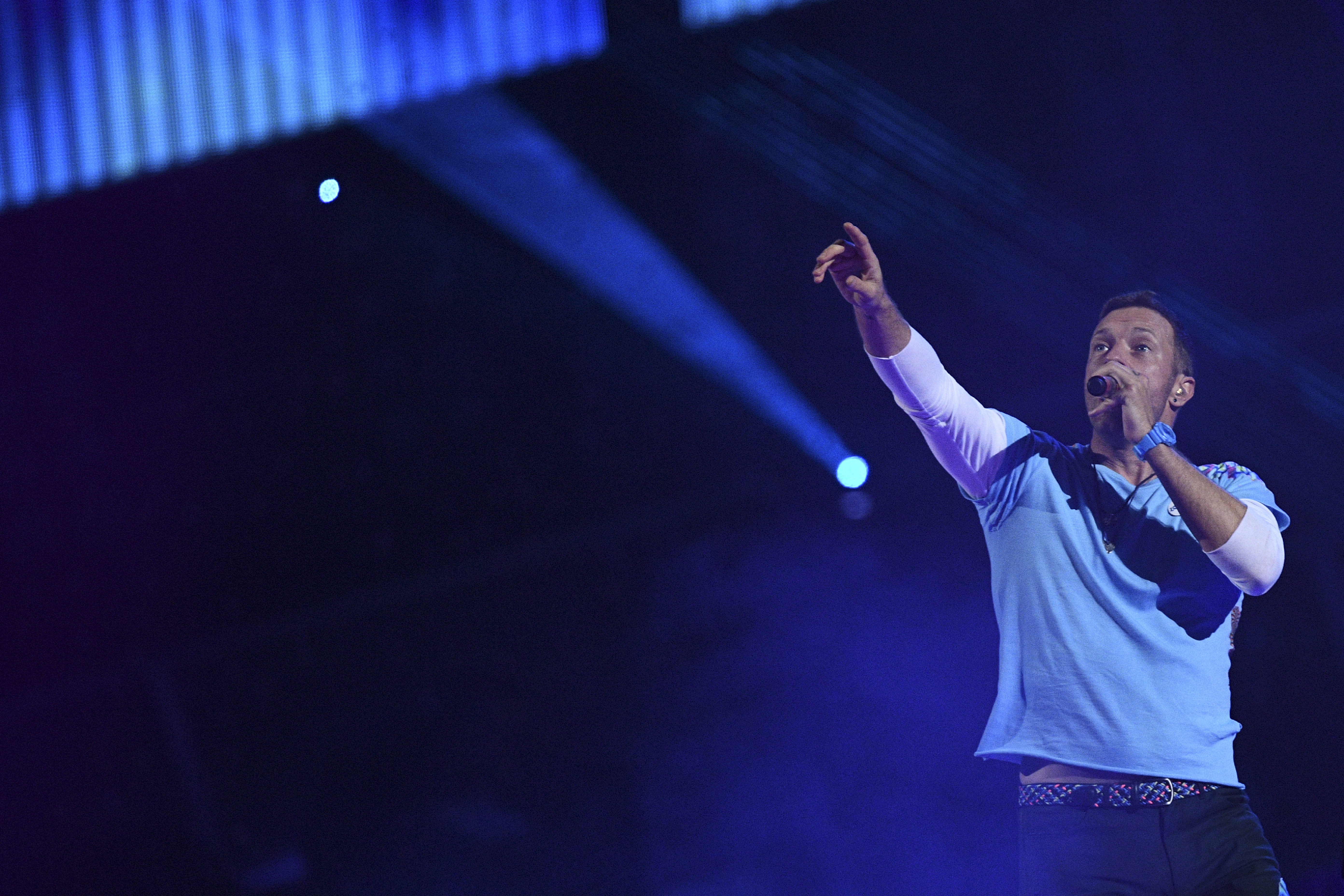 Chris Martin, vocalista de Coldplay. / AFP