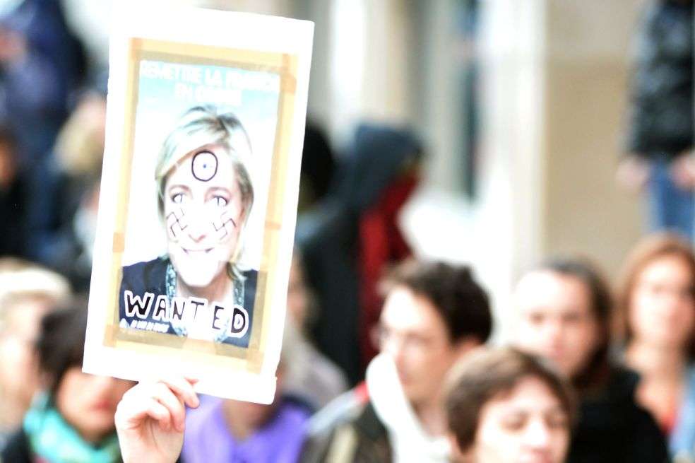 Protestas contra Marine Le Pen.  / AFP