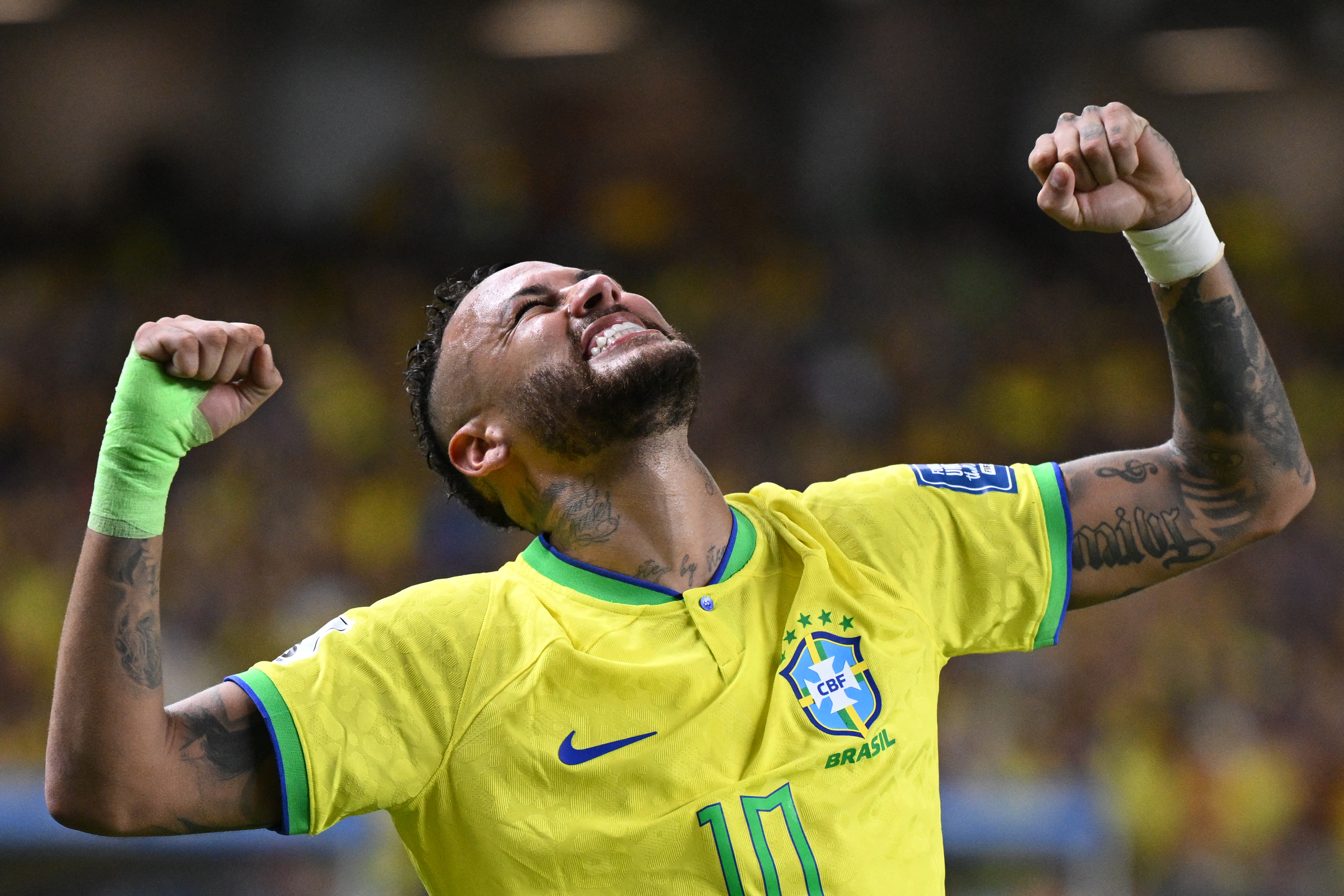 Neymar, con la camiseta de la selección de Brasil.